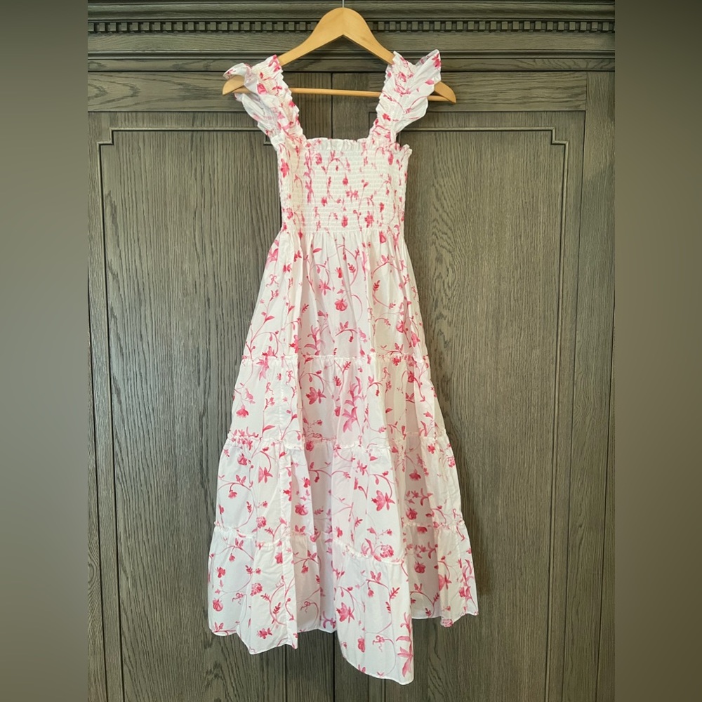 Hill House pink/red botanical Ellie dress